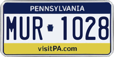 PA license plate MUR1028