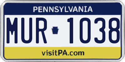 PA license plate MUR1038