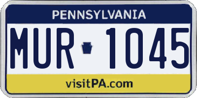 PA license plate MUR1045