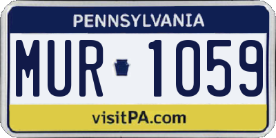 PA license plate MUR1059