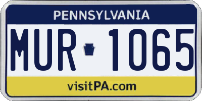 PA license plate MUR1065