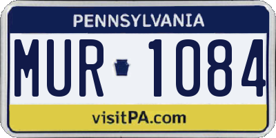 PA license plate MUR1084
