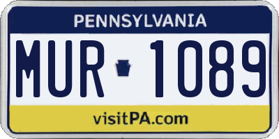 PA license plate MUR1089