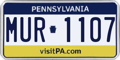 PA license plate MUR1107