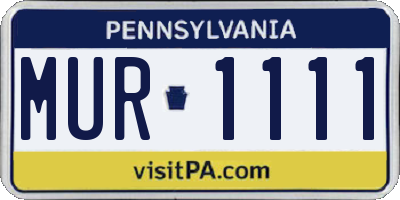 PA license plate MUR1111