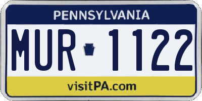 PA license plate MUR1122