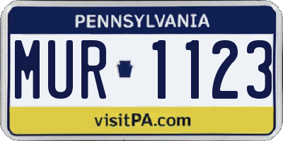 PA license plate MUR1123