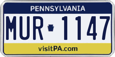 PA license plate MUR1147
