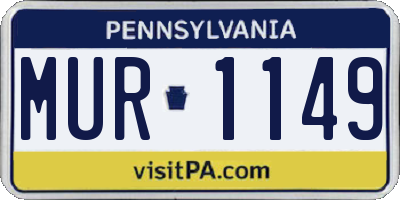 PA license plate MUR1149