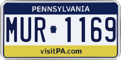 PA license plate MUR1169