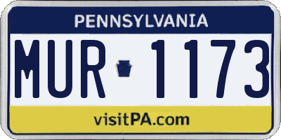 PA license plate MUR1173