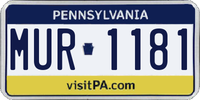 PA license plate MUR1181