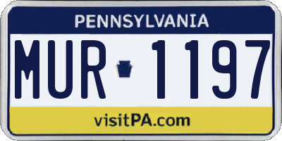 PA license plate MUR1197