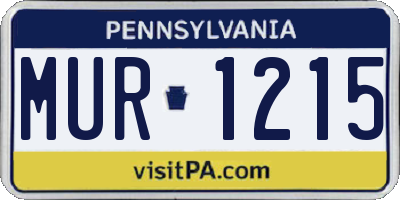 PA license plate MUR1215