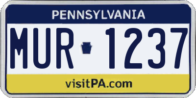 PA license plate MUR1237