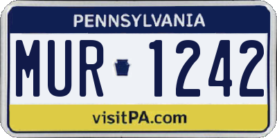 PA license plate MUR1242