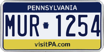 PA license plate MUR1254