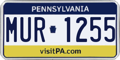 PA license plate MUR1255