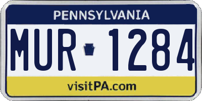 PA license plate MUR1284