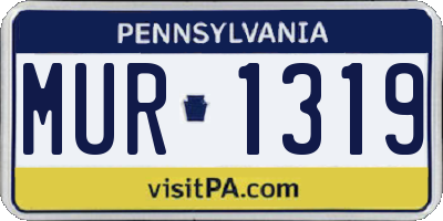 PA license plate MUR1319