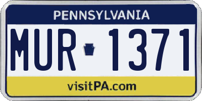 PA license plate MUR1371