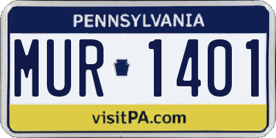 PA license plate MUR1401