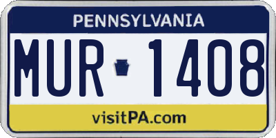 PA license plate MUR1408