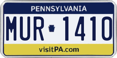 PA license plate MUR1410