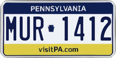 PA license plate MUR1412