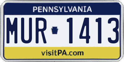 PA license plate MUR1413
