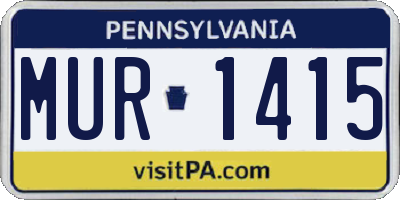 PA license plate MUR1415