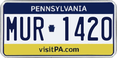 PA license plate MUR1420