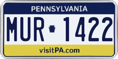 PA license plate MUR1422
