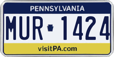 PA license plate MUR1424