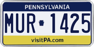 PA license plate MUR1425