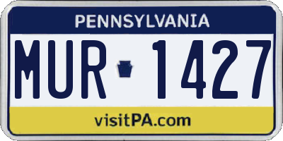 PA license plate MUR1427