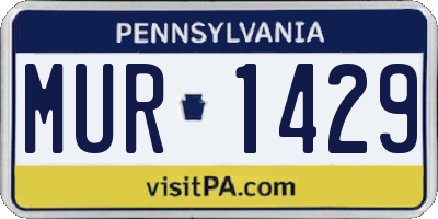 PA license plate MUR1429