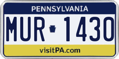 PA license plate MUR1430