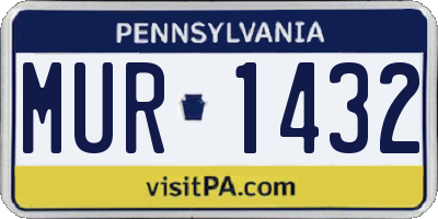 PA license plate MUR1432