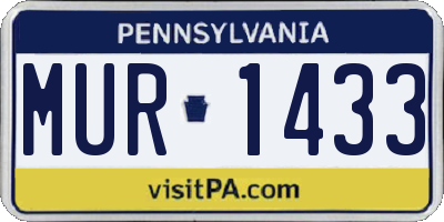 PA license plate MUR1433