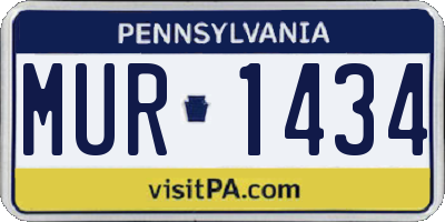 PA license plate MUR1434