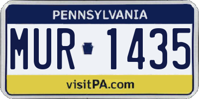 PA license plate MUR1435