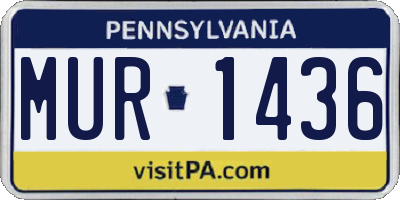 PA license plate MUR1436