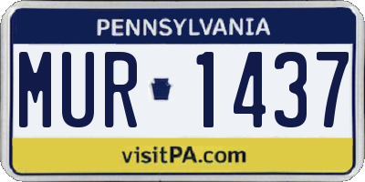 PA license plate MUR1437
