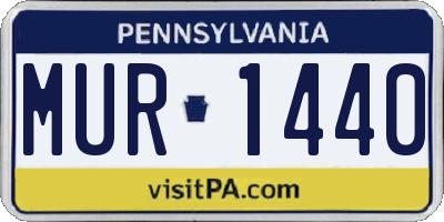 PA license plate MUR1440
