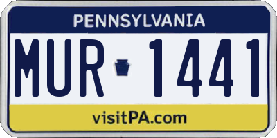 PA license plate MUR1441