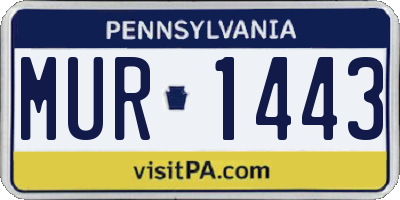 PA license plate MUR1443