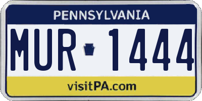 PA license plate MUR1444