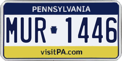 PA license plate MUR1446