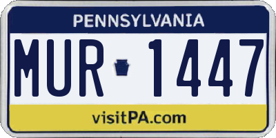 PA license plate MUR1447